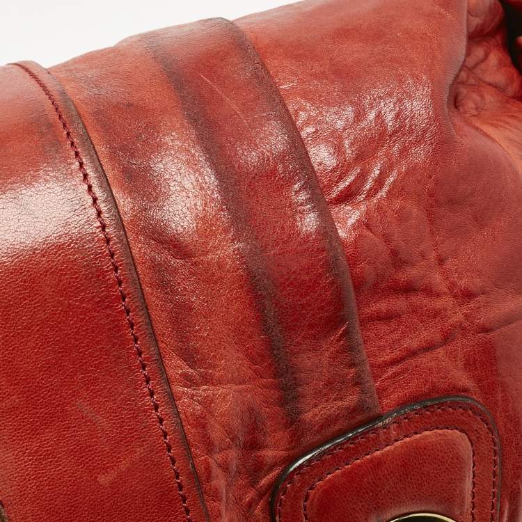 Pre Owned Chloe Orange Leather Heloise Satchel 