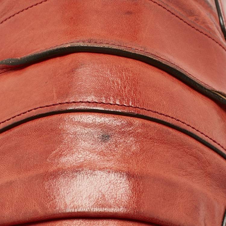 Pre Owned Chloe Orange Leather Heloise Satchel 