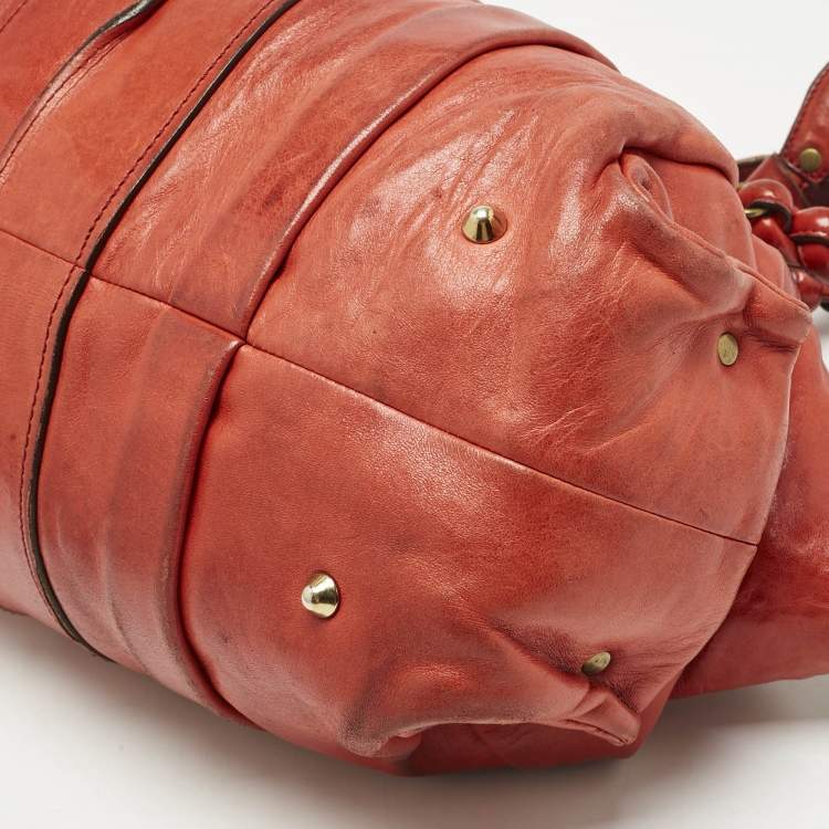 Pre Owned Chloe Orange Leather Heloise Satchel 
