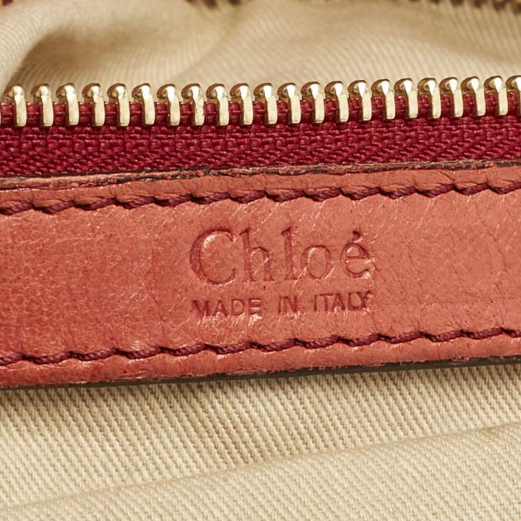 Pre Owned Chloe Orange Leather Heloise Satchel 