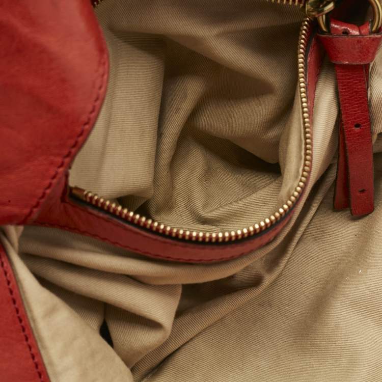 Pre Owned Chloe Orange Leather Heloise Satchel 