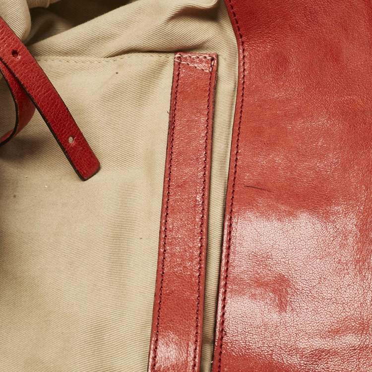 Pre Owned Chloe Orange Leather Heloise Satchel 