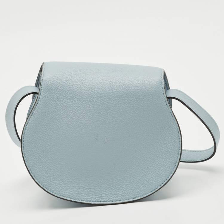 Pre Owned Chloé Shady Blue Leather Small Marcie Saddle Bag