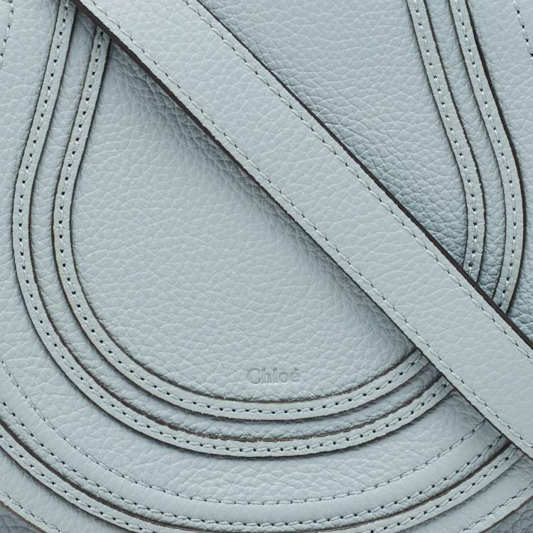 Pre Owned Chloé Shady Blue Leather Small Marcie Saddle Bag