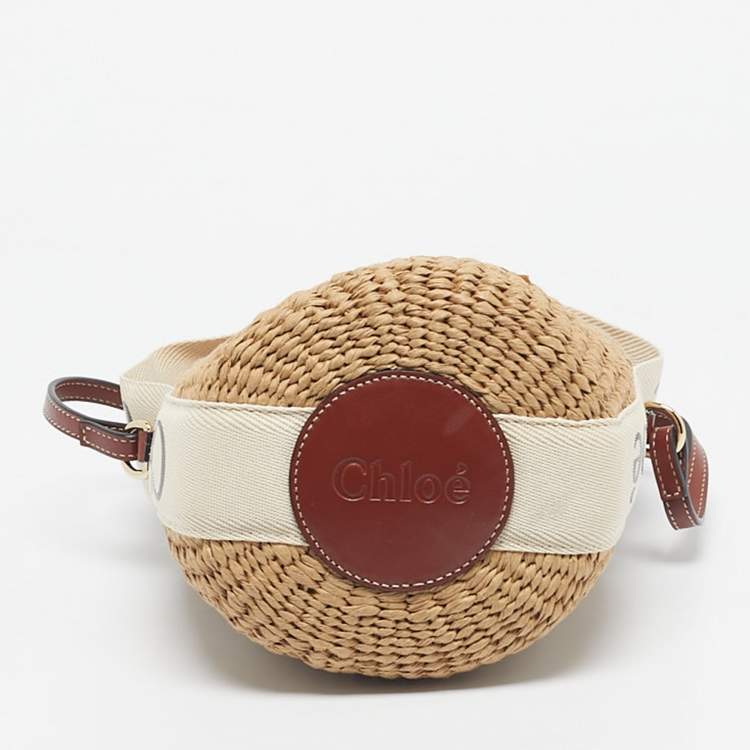 Pre Owned Chloé Natural Fiber Small Woody Basket Bag