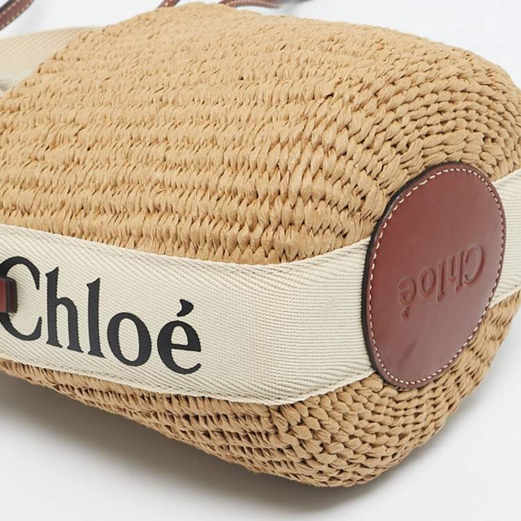 Pre Owned Chloé Natural Fiber Small Woody Basket Bag