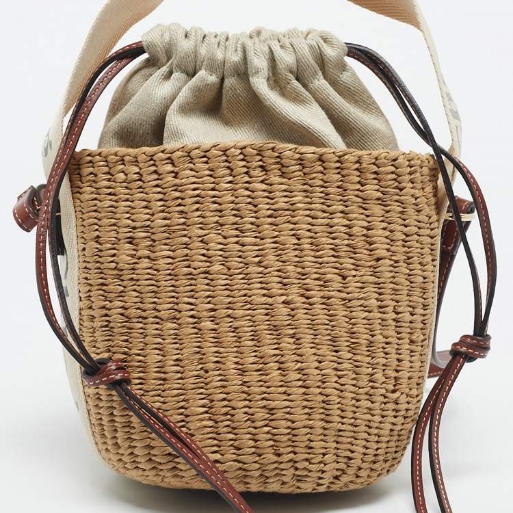 Pre Owned Chloé Natural Fiber Small Woody Basket Bag