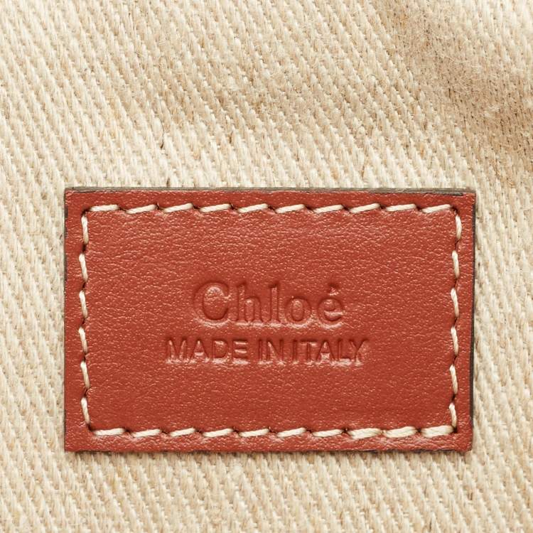 Pre Owned Chloe Beige/Brown Canvas and Leather Woody Belt Bag