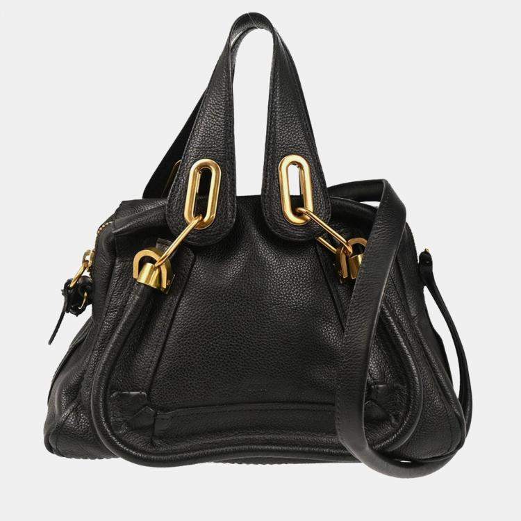 Pre Owned Chloe Parary Black Leather  Handbag