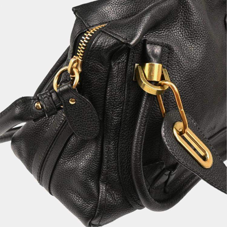 Pre Owned Chloe Parary Black Leather  Handbag
