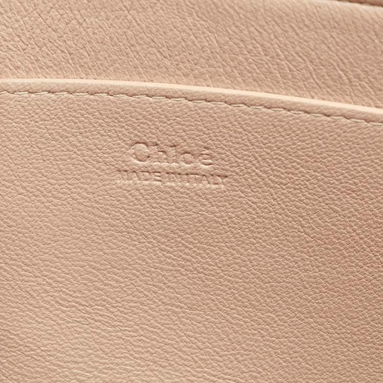 Pre Owned Chloe Peach Pink Leather Elle Flap Chain Clutch