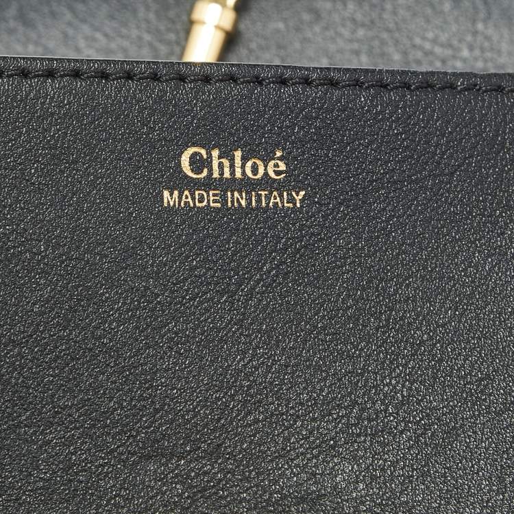 Pre Owned Chloe Black Leather Medium Chain Around Drew Shoulder Bag