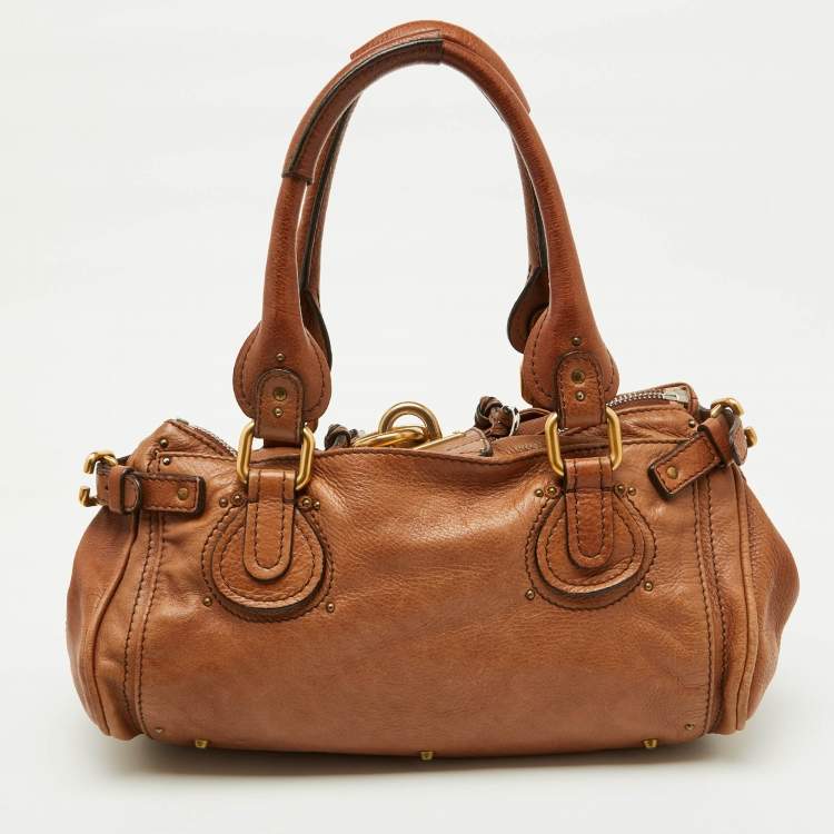 Pre Owned Chloe Brown Leather Medium Paddington Satchel