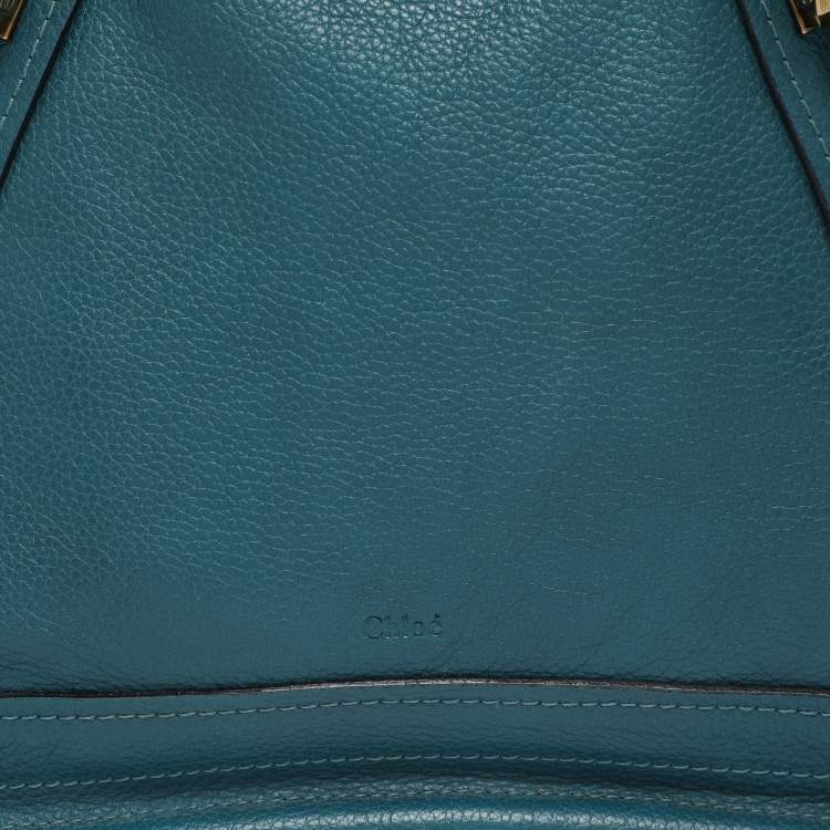 Pre Owned Chloe Blue Leather Medium Paraty Satchel