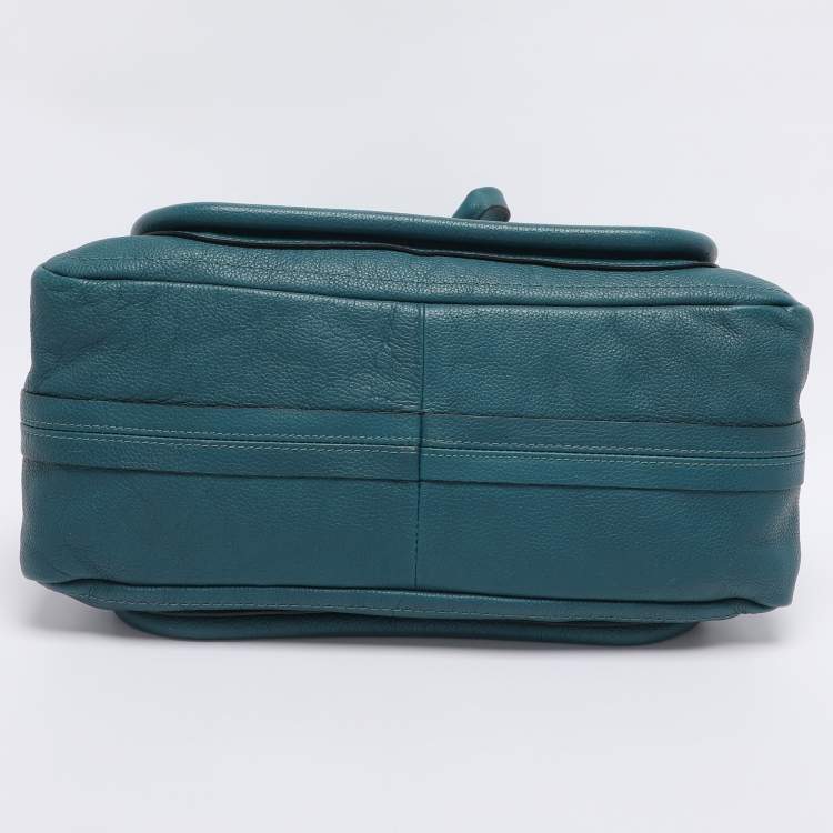 Pre Owned Chloe Blue Leather Medium Paraty Satchel