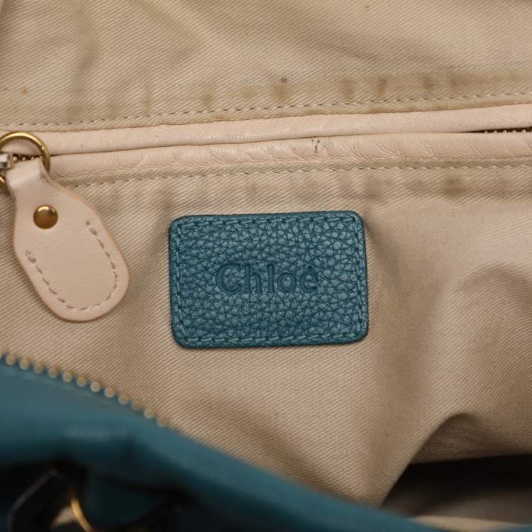Pre Owned Chloe Blue Leather Medium Paraty Satchel