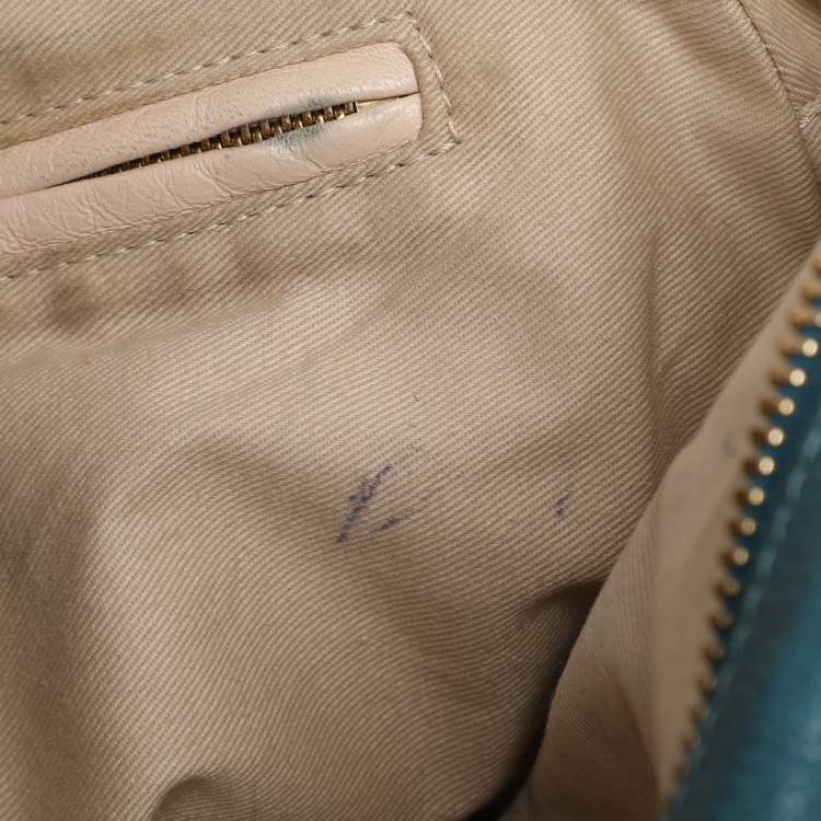 Pre Owned Chloe Blue Leather Medium Paraty Satchel