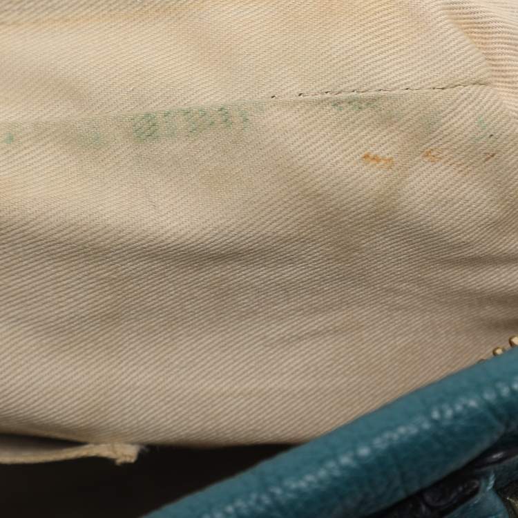 Pre Owned Chloe Blue Leather Medium Paraty Satchel
