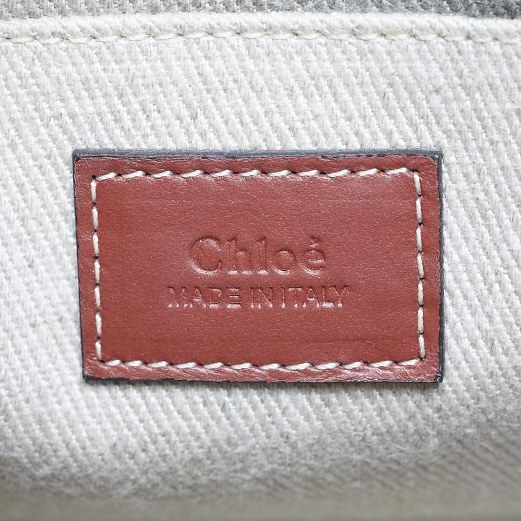 Pre Owned Chloe Beige Canvas Small Woody Tote