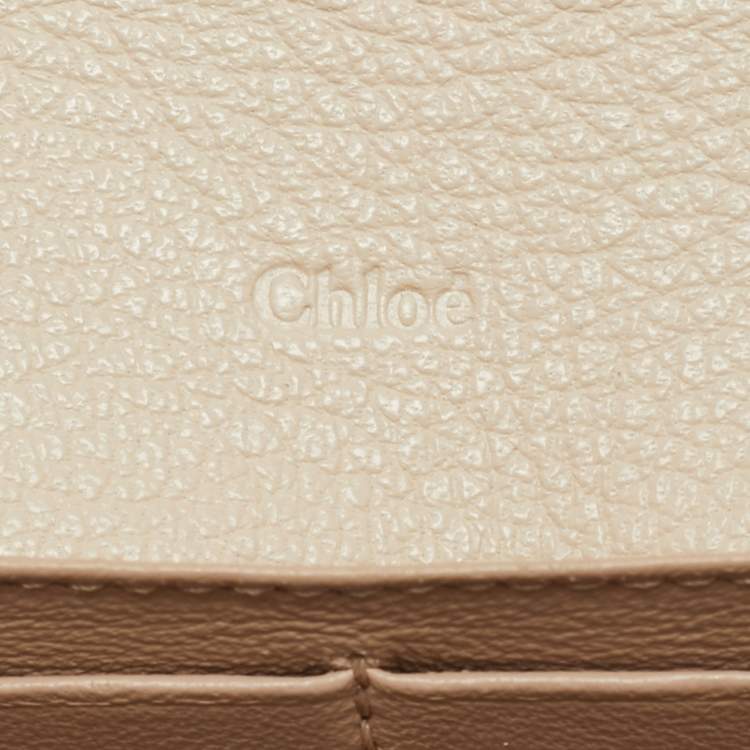Pre Owned Chloe Beige Leather Elsie Continental Wallet