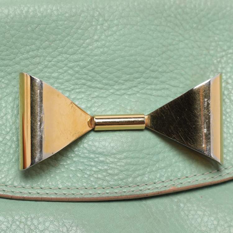 Pre Owned Chloe Green Leather Crossbody Bag