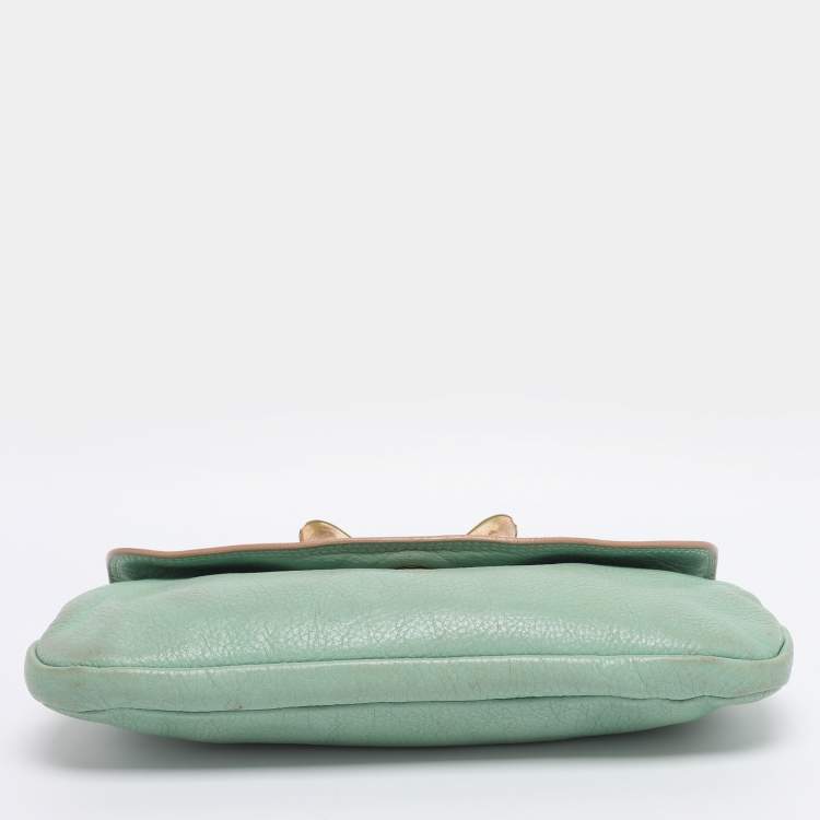 Pre Owned Chloe Green Leather Crossbody Bag