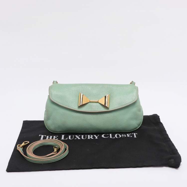 Pre Owned Chloe Green Leather Crossbody Bag