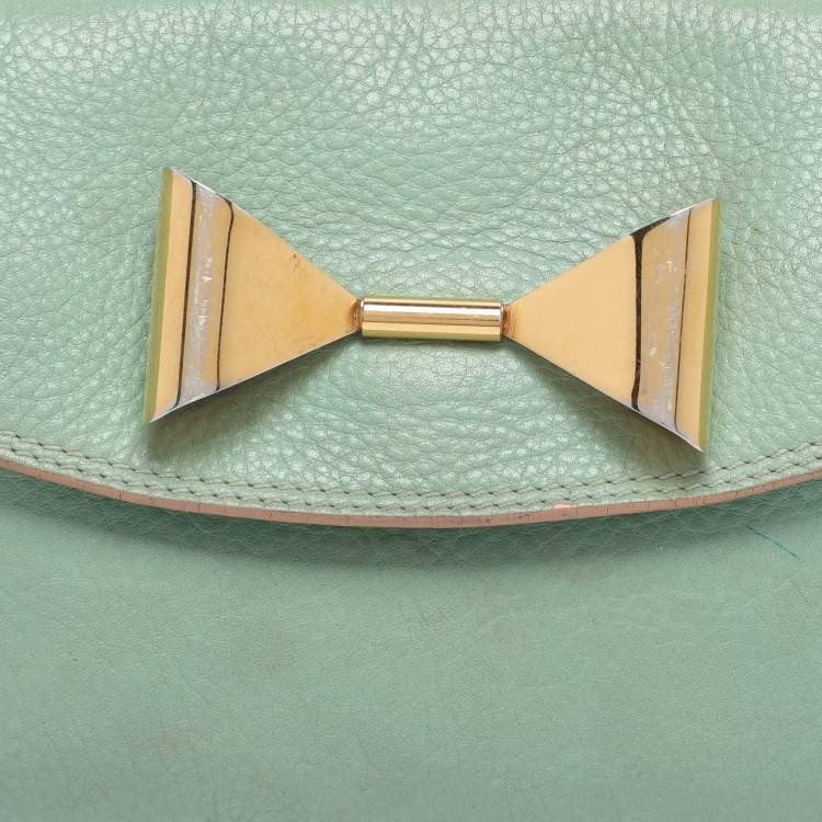 Pre Owned Chloe Green Leather Crossbody Bag