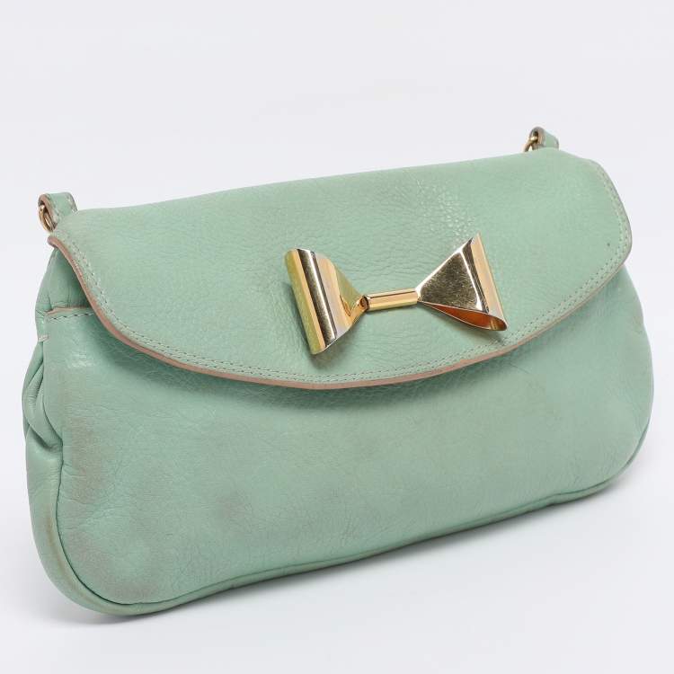 Pre Owned Chloe Green Leather Crossbody Bag