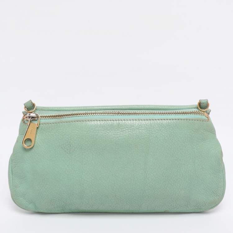 Pre Owned Chloe Green Leather Crossbody Bag