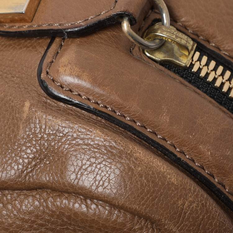 Pre Owned Chloe Brown Leather Carryall Satchel