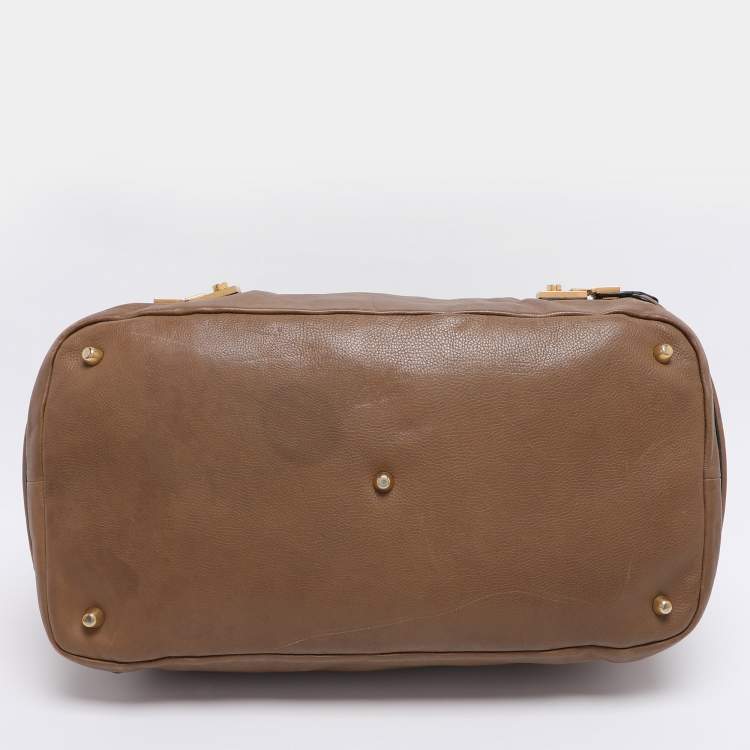 Pre Owned Chloe Brown Leather Carryall Satchel