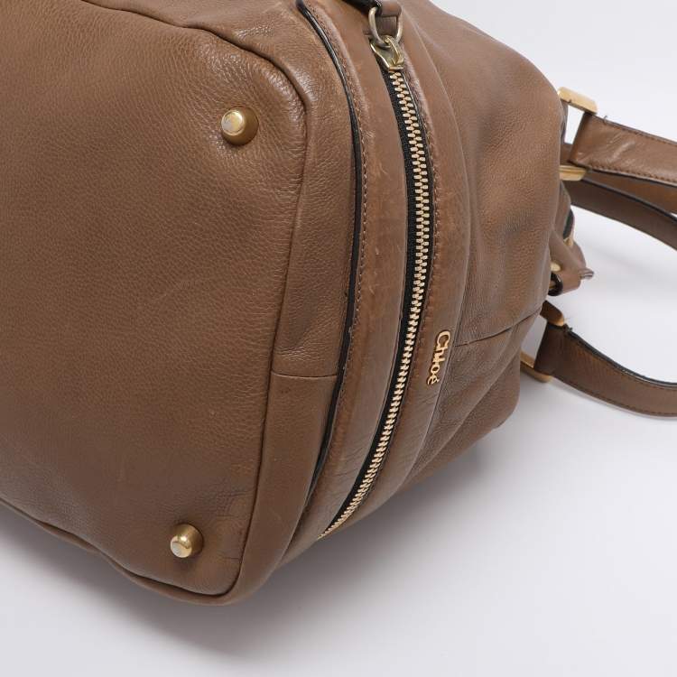Pre Owned Chloe Brown Leather Carryall Satchel