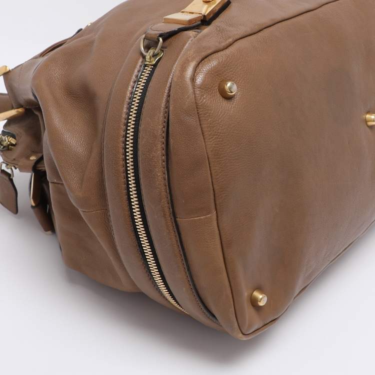 Pre Owned Chloe Brown Leather Carryall Satchel