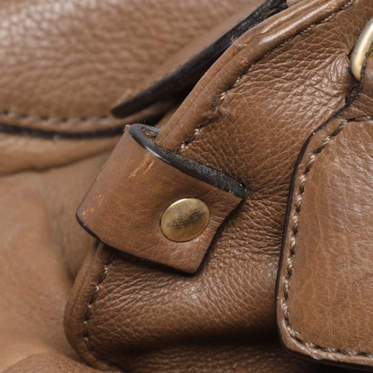 Pre Owned Chloe Brown Leather Carryall Satchel