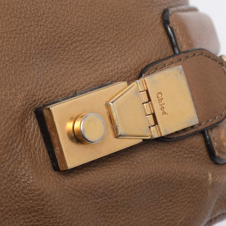 Pre Owned Chloe Brown Leather Carryall Satchel