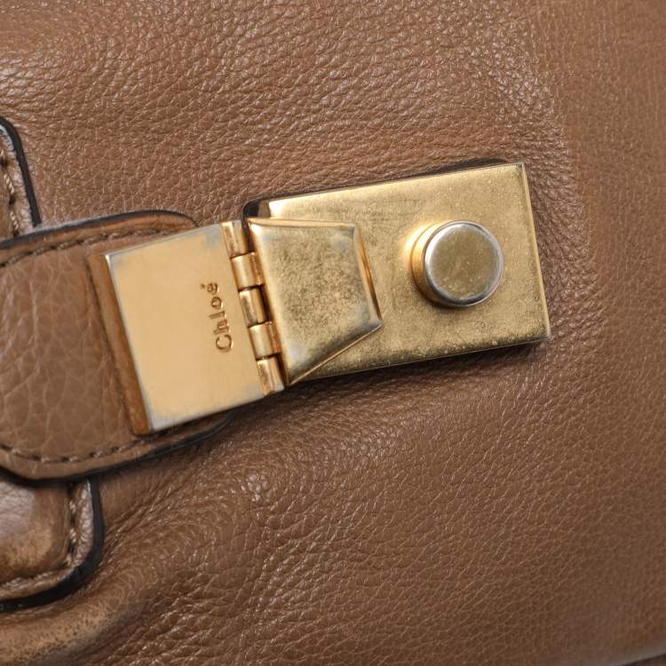 Pre Owned Chloe Brown Leather Carryall Satchel
