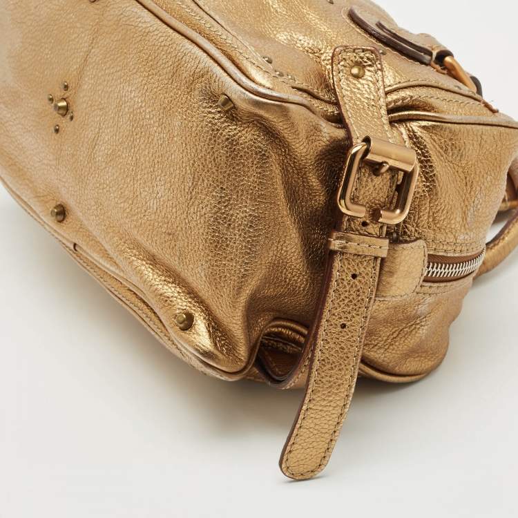Pre Owned Chloe Gold Leather Paddington Satchel