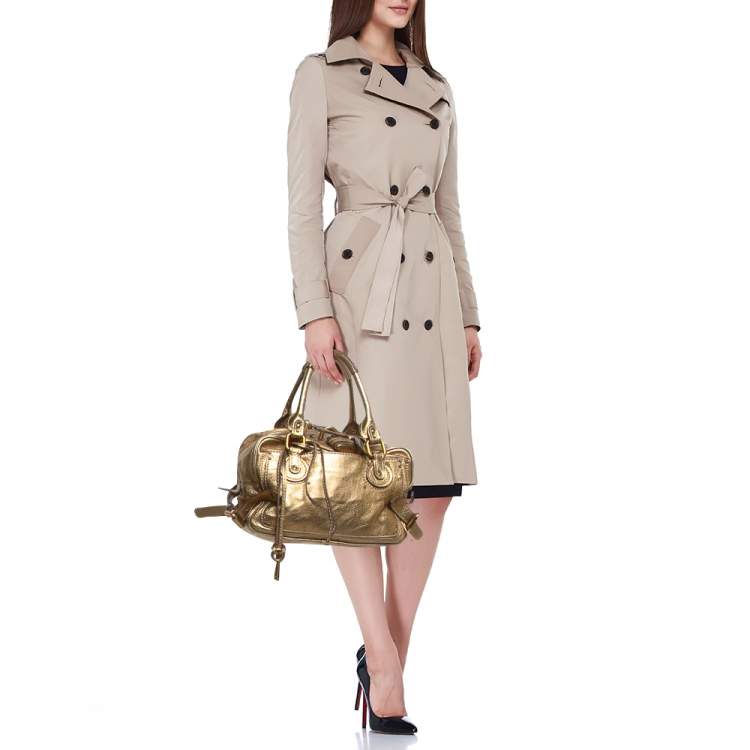 Pre Owned Chloe Gold Leather Paddington Satchel