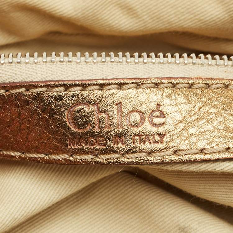 Pre Owned Chloe Gold Leather Paddington Satchel