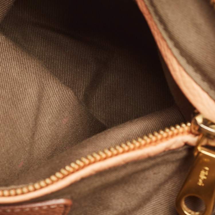 Pre Owned Chloe Peach Leather Medium Marcie Shoulder Bag