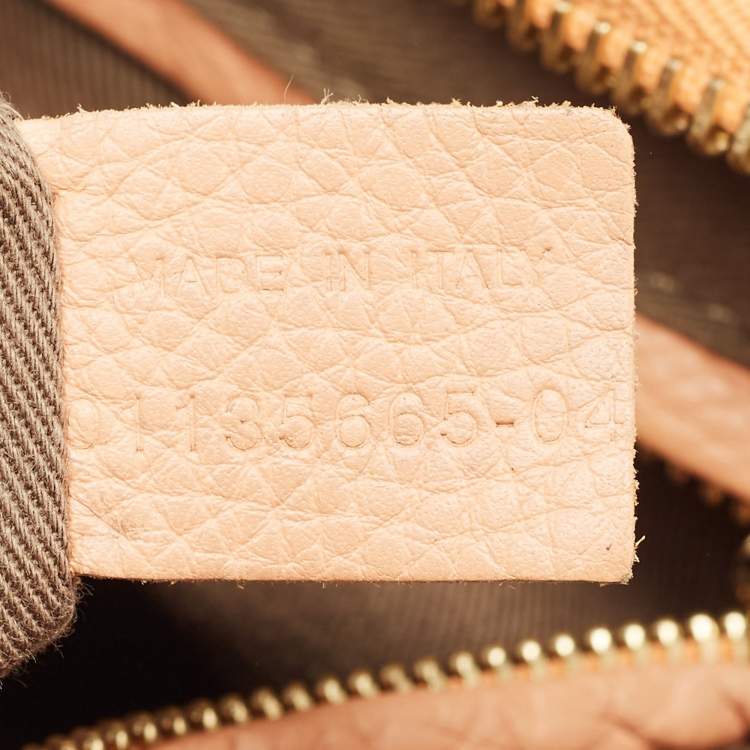 Pre Owned Chloe Peach Leather Medium Marcie Shoulder Bag