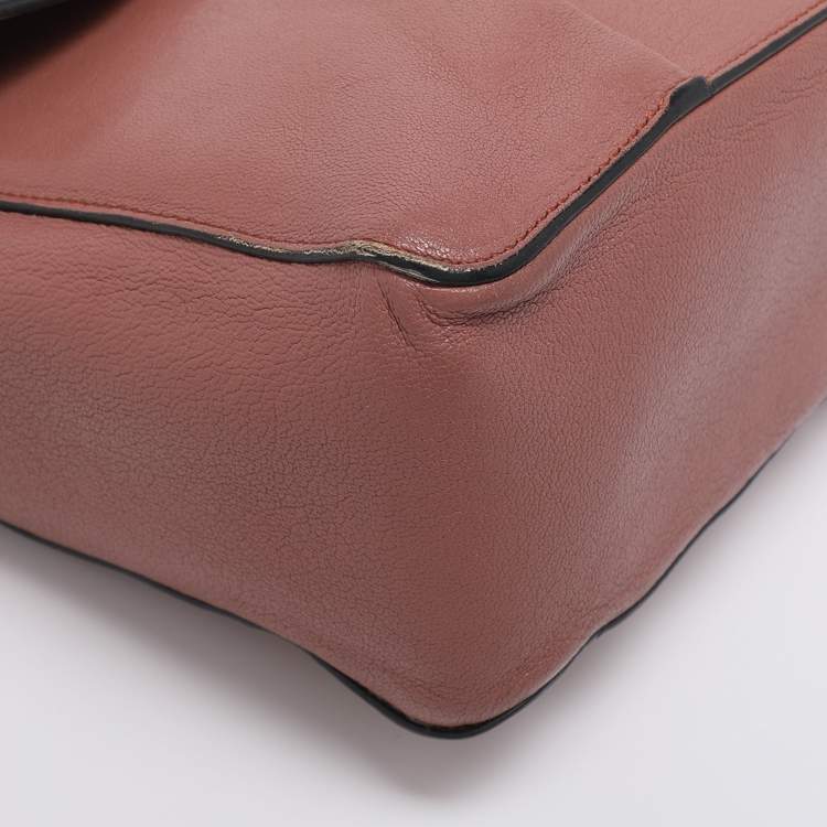 Pre Owned Chloe Old Rose Leather Large Elsie Shoulder Bag