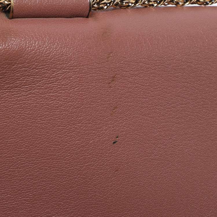 Pre Owned Chloe Old Rose Leather Large Elsie Shoulder Bag