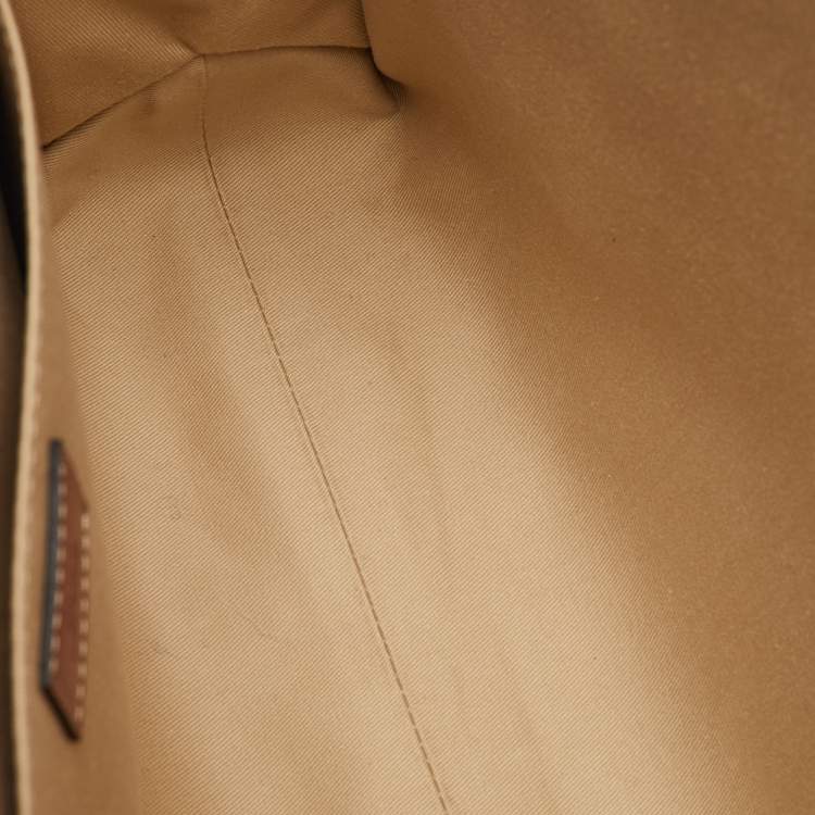 Pre Owned Chloe Beige/Brown Canvas and Leather Medium Woody Tote