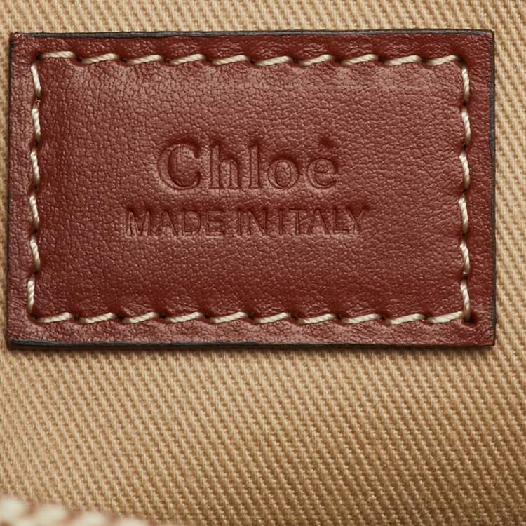 Pre Owned Chloe Beige/Brown Canvas and Leather Medium Woody Tote