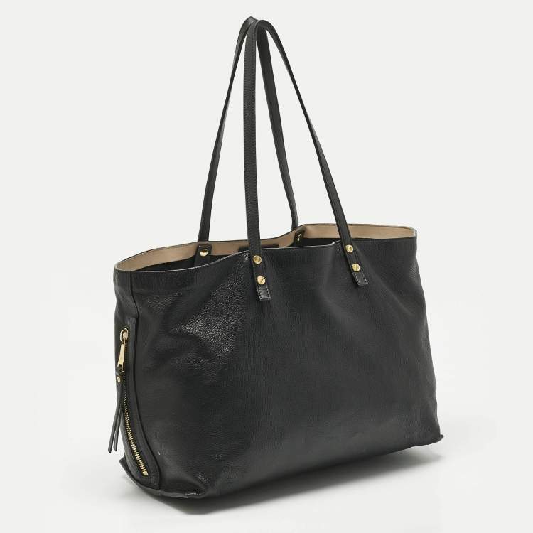 Pre Owned Chloé Black Leather Dylan Shopper Tote