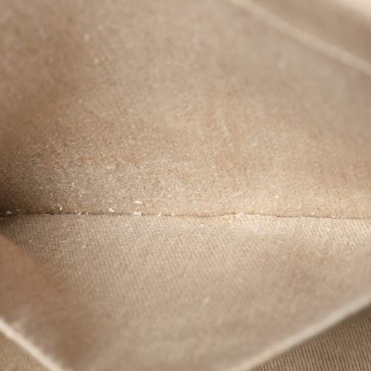 Pre Owned Chloé Beige/Light Eucalyptus Canvas and Leather Medium Woody Tote