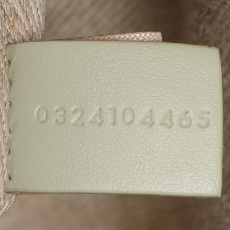Pre Owned Chloé Beige/Light Eucalyptus Canvas and Leather Medium Woody Tote