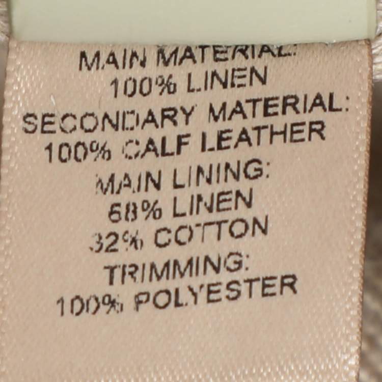 Pre Owned Chloé Beige/Light Eucalyptus Canvas and Leather Medium Woody Tote
